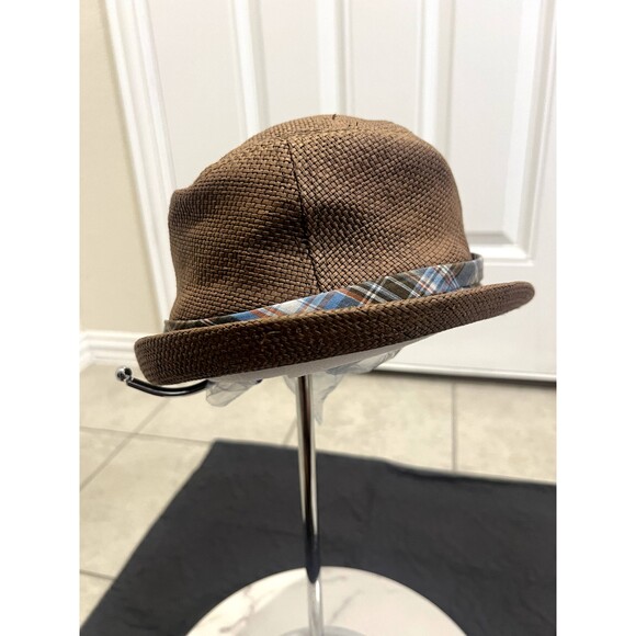 Free Authority Fedora Straw Hat Gingham Unisex Summer BeachCap SZ L/XL:Pre-owned - Picture 8 of 10
